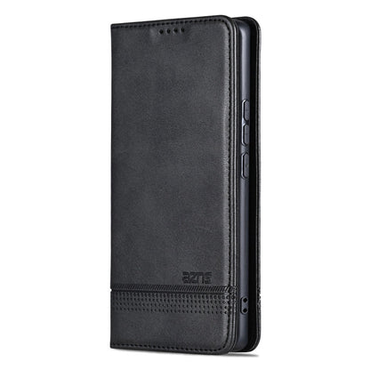 For Xiaomi 14T AZNS Magnetic Calf Texture Flip Leather Phone Case(Black)