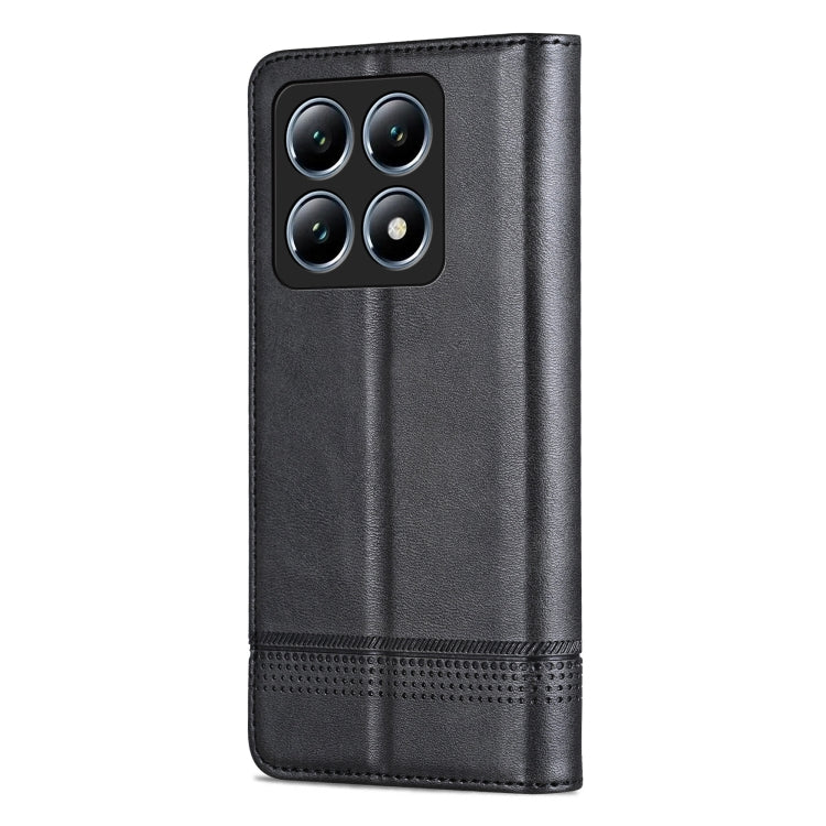 For Xiaomi 14T AZNS Magnetic Calf Texture Flip Leather Phone Case(Black)