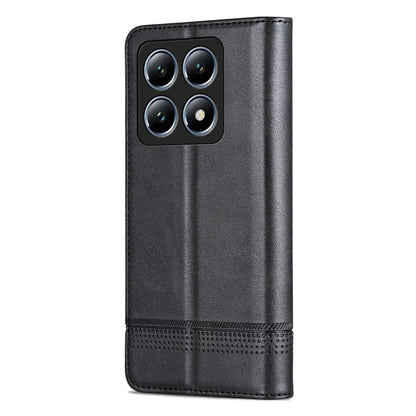 For Xiaomi 14T AZNS Magnetic Calf Texture Flip Leather Phone Case(Black)