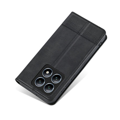 For Xiaomi 14T AZNS Magnetic Calf Texture Flip Leather Phone Case(Black)