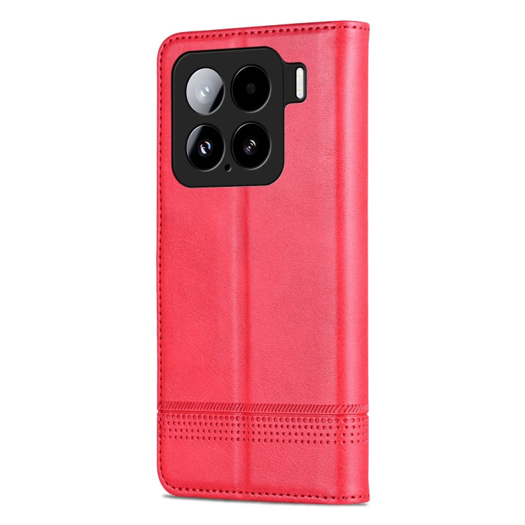 For Xiaomi 15 AZNS Magnetic Calf Texture Flip Leather Phone Case(Red)