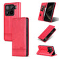Pour Xiaomi 15 Pro Étui de téléphone en cuir à rabat texturé veau magnétique AZNS (rouge)