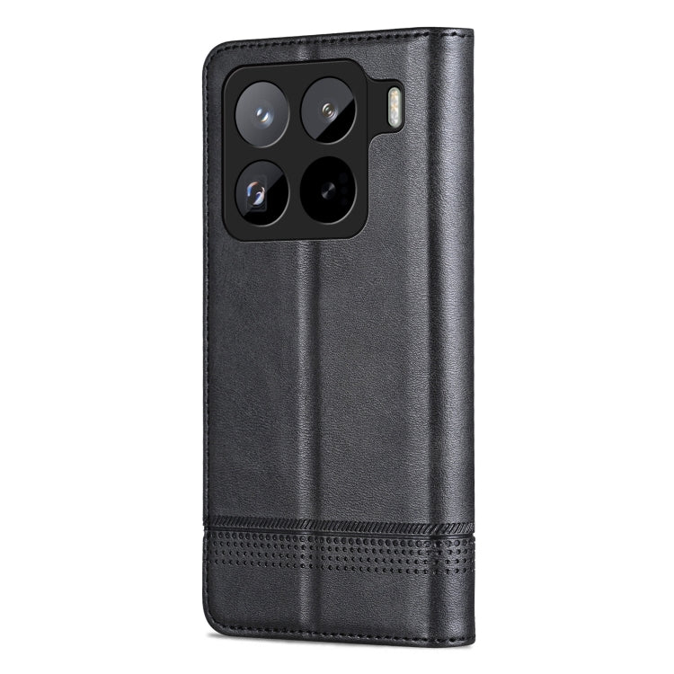 For Xiaomi 15 Pro AZNS Magnetic Calf Texture Flip Leather Phone Case(Black)
