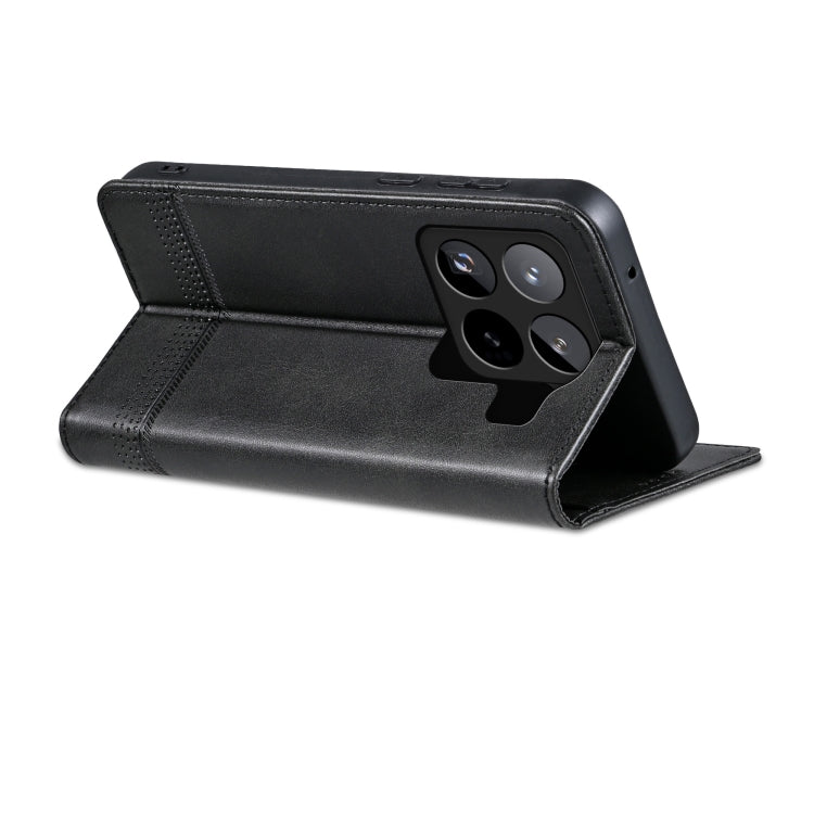 For Xiaomi 15 Pro AZNS Magnetic Calf Texture Flip Leather Phone Case(Black)