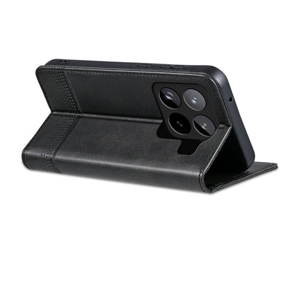 For Xiaomi 15 Pro AZNS Magnetic Calf Texture Flip Leather Phone Case(Black)