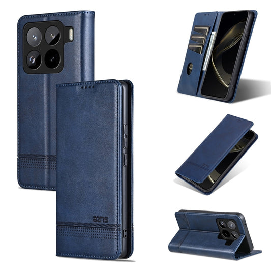 For Xiaomi 15 Pro AZNS Magnetic Calf Texture Flip Leather Phone Case(Dark Blue)