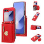 Pour Samsung Galaxy Z Flip6 POLA Love Buckle Étui Portefeuille Zippé Multi-Cartes (Rouge)