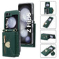 For Samsung Galaxy Z Flip5 POLA Love Buckle Multi-Card Slots Zipper Wallet Phone Case(Green)