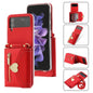 For Samsung Galaxy Z Flip4 POLA Love Buckle Multi-Card Slots Zipper Wallet Phone Case(Red)