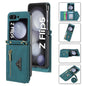 For Samsung Galaxy Z Flip5 POLA Skin Feel Multi-Card Slots Zipper Wallet Phone Case(Green)