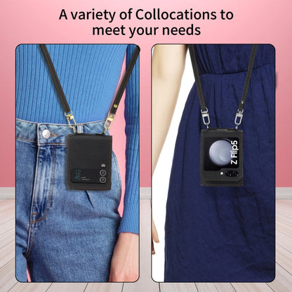For Samsung Galaxy Z Flip5 POLA Skin Feel Multi-Card Slots Zipper Wallet Phone Case(Black)