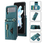 For Samsung Galaxy Z Flip3 POLA Skin Feel Multi-Card Slots Zipper Wallet Phone Case(Green)