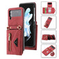 For Samsung Galaxy Z Flip3 POLA Skin Feel Multi-Card Slots Zipper Wallet Phone Case(Red)
