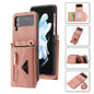 Pour Samsung Galaxy Z Flip3 POLA Étui portefeuille zippé avec emplacements pour cartes multiples (Or rose)