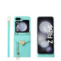 For Samsung Galaxy Z Flip5 POLA Litchi Texture Love Buckle Multi-Card Slots Zipper Wallet Phone Case(Blue)