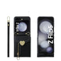 For Samsung Galaxy Z Flip5 POLA Litchi Texture Love Buckle Multi-Card Slots Zipper Wallet Phone Case(Black)