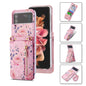 For Samsung Galaxy Z Flip4 POLA Rose Pattern Multi-Card Slots Zipper Wallet Phone Case(Pink)