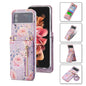 For Samsung Galaxy Z Flip3 5G POLA Rose Pattern Multi-Card Slots Zipper Wallet Phone Case(Purple)