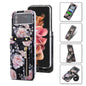 For Samsung Galaxy Z Flip3 5G POLA Rose Pattern Multi-Card Slots Zipper Wallet Phone Case(Black)