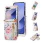 For Samsung Galaxy Z Flip6 / Flip7 FE POLA Rose Pattern Multi-Card Slots Zipper Wallet Phone Case(White)