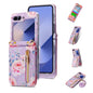 For Samsung Galaxy Z Flip6 / Flip7 FE POLA Rose Pattern Multi-Card Slots Zipper Wallet Phone Case(Purple)