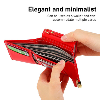 For Samsung Galaxy Z Flip5 POLA Color Block Love Buckle Multi-Card Slots Wallet Phone Case(Red)