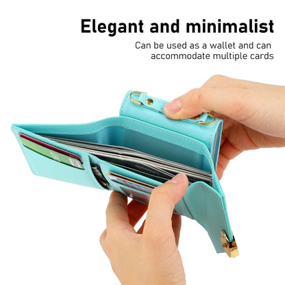For Samsung Galaxy Z Flip4 POLA Color Block Love Buckle Multi-Card Slots Wallet Phone Case(Blue)