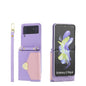 For Samsung Galaxy Z Flip3 5G POLA Color Block Love Buckle Multi-Card Slots Wallet Phone Case(Purple)