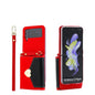 Pour Samsung Galaxy Z Flip3 5G POLA Color Block Love Buckle Étui portefeuille de téléphone avec plusieurs fentes pour cartes (Rouge)