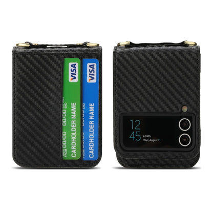 For Samsung Galaxy Z Flip4 POLA Light Luxury Card Slots Leather Phone Case(Black)