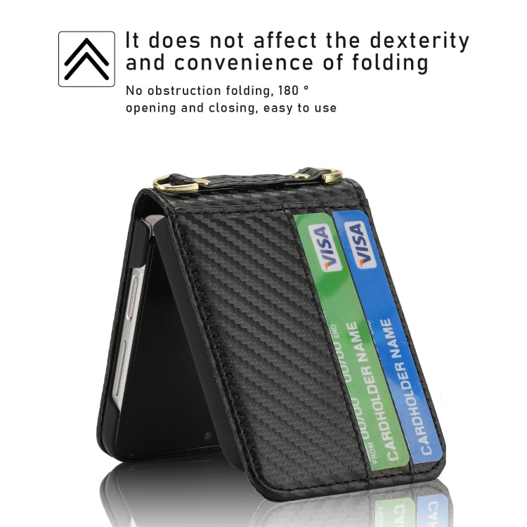 For Samsung Galaxy Z Flip4 POLA Light Luxury Card Slots Leather Phone Case(Black)