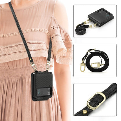 For Samsung Galaxy Z Flip4 POLA Light Luxury Card Slots Leather Phone Case(Black)