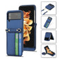 For Samsung Galaxy Z Flip4 POLA Light Luxury Card Slots Leather Phone Case(Blue)