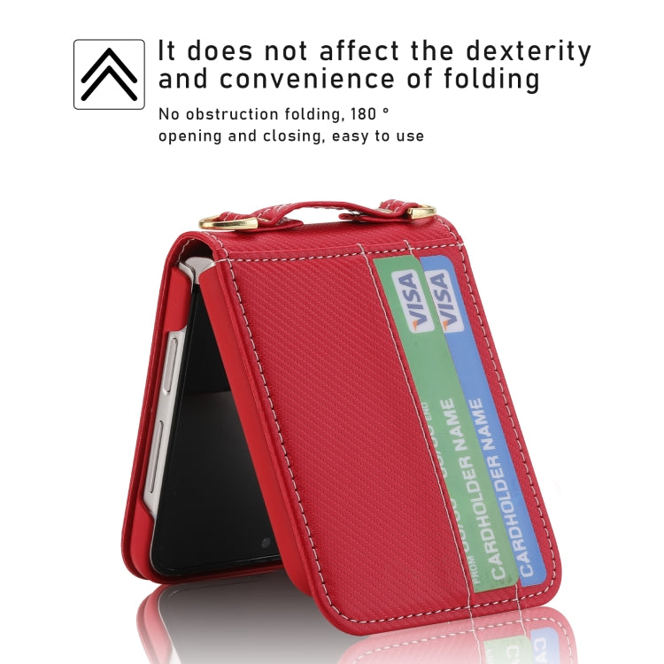 For Samsung Galaxy Z Flip4 POLA Light Luxury Card Slots Leather Phone Case(Red)