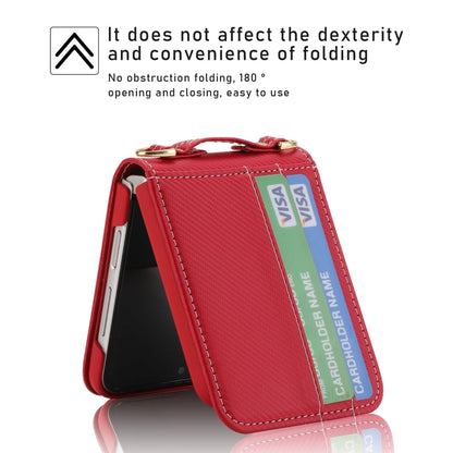For Samsung Galaxy Z Flip4 POLA Light Luxury Card Slots Leather Phone Case(Red)