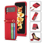 For Samsung Galaxy Z Flip4 POLA Light Luxury Card Slots Leather Phone Case(Red)