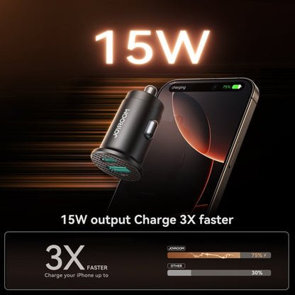JOYROOM JR-CCN16 15W USB-A and USB-C Mini Car Charger(Black)