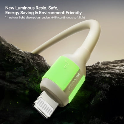 JOYROOM S-A53 Fluorescent Series 3A USB to 8 Pin Fast Charging Data Cable, Length:1.2m(Beige)