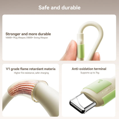 JOYROOM S-A53 Fluorescent Series 3A USB to 8 Pin Fast Charging Data Cable, Length:1.2m(Beige)