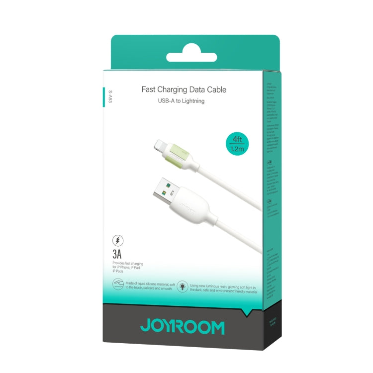 JOYROOM S-A53 Fluorescent Series 3A USB to 8 Pin Fast Charging Data Cable, Length:1.2m(Beige)
