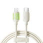 Câble de données de charge rapide JOYROOM S-A53 série fluorescente 30W Type-C vers 8 broches, longueur : 1,2 m (beige)