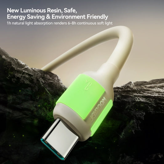 JOYROOM S-A53 Fluorescent Series 3A USB to Type-C Fast Charging Data Cable, Length:2m(Beige)