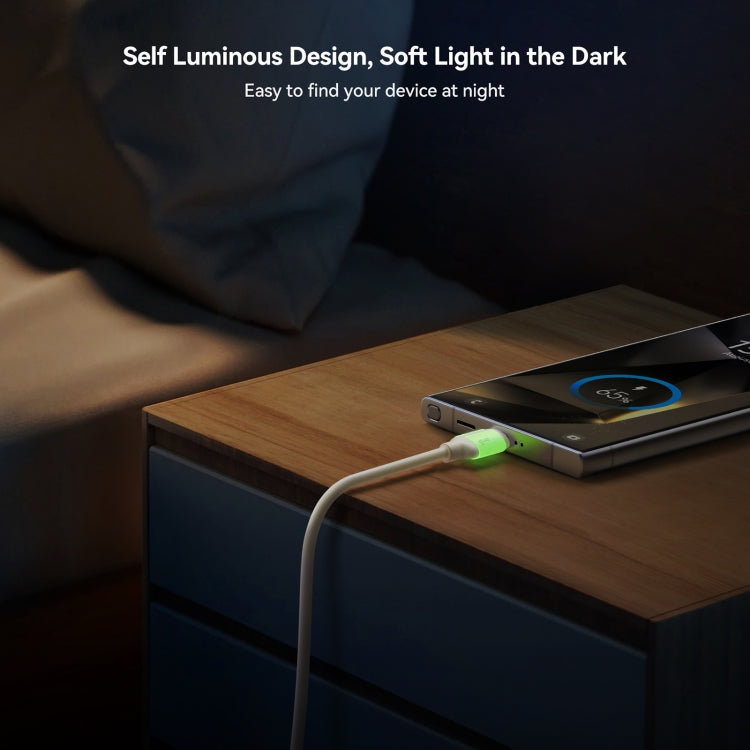 JOYROOM S-A53 Fluorescent Series 3A USB to Type-C Fast Charging Data Cable, Length:2m(Beige)