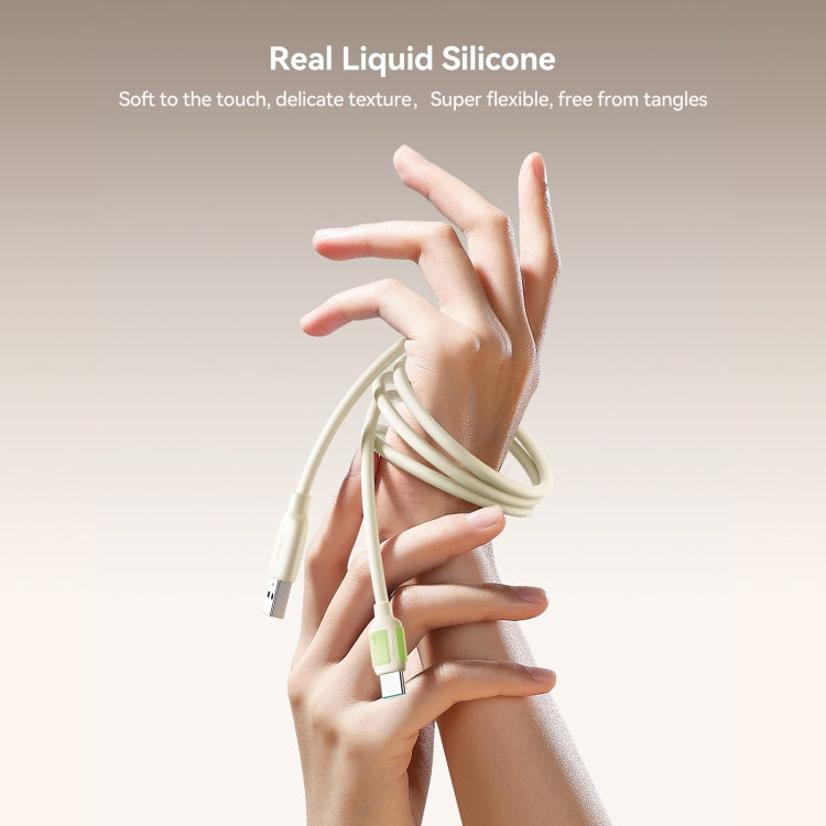 JOYROOM S-A53 Fluorescent Series 3A USB to Type-C Fast Charging Data Cable, Length:2m(Beige)