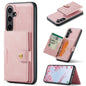 Pour Samsung Galaxy S24 FE 5G JEEHOOD J01 Étui Portefeuille Téléphone Rétro Magnétique Détachable (Rose)