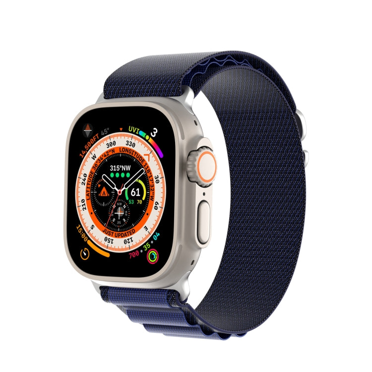 For Apple Watch 46mm / 49mm / 45mm / 44mm DUX DUCIS GS Series Nylon Loop Watch Band(Navy Blue)