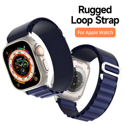 For Apple Watch 46mm / 49mm / 45mm / 44mm DUX DUCIS GS Series Nylon Loop Watch Band(Navy Blue)