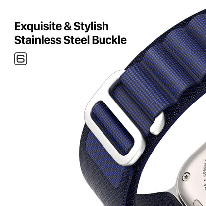 For Apple Watch 46mm / 49mm / 45mm / 44mm DUX DUCIS GS Series Nylon Loop Watch Band(Navy Blue)
