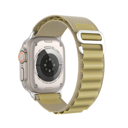 For Apple Watch 46mm / 49mm / 45mm / 44mm DUX DUCIS GS Series Nylon Loop Watch Band(Tan)