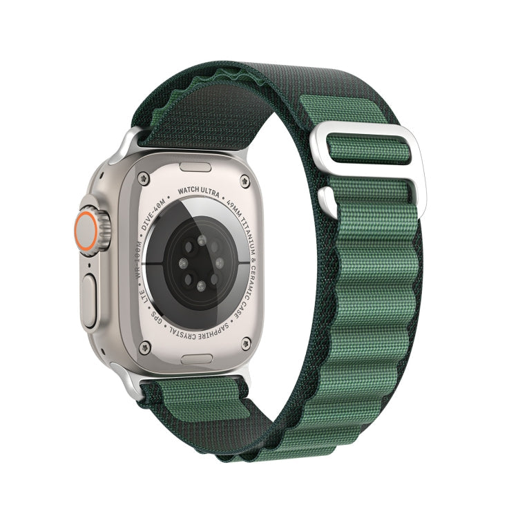 For Apple Watch 46mm / 49mm / 45mm / 44mm DUX DUCIS GS Series Nylon Loop Watch Band(Dark Green)